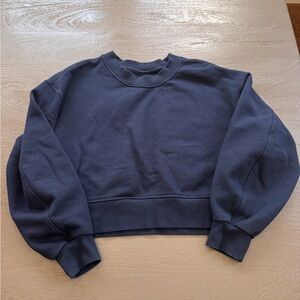 Lululemon Perfectly Oversized Cropped Crew, French Terry, size 2, True Navy